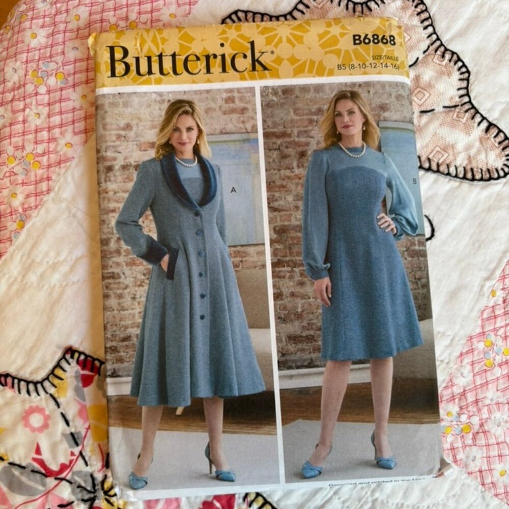 Butterick B6868 Misses Dress & Princess Seamed Coat Pattern Sz 8-16